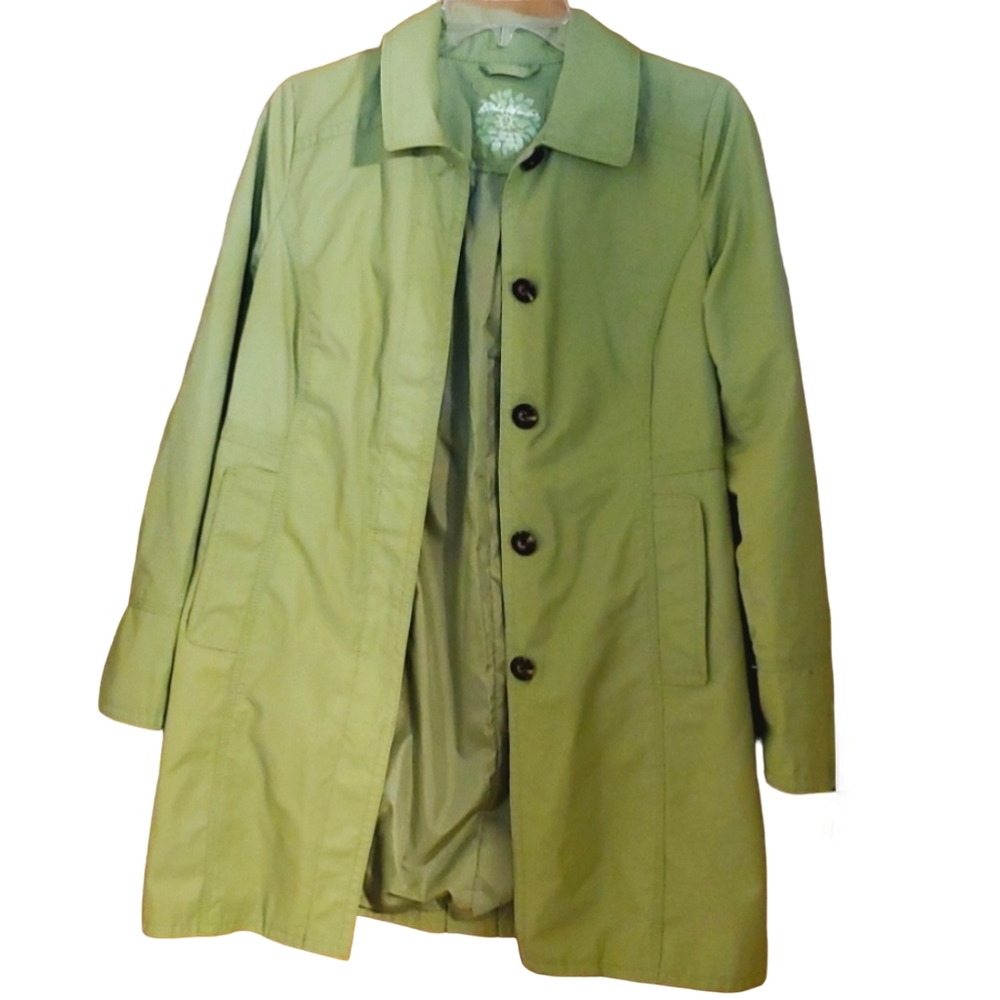 EDDIE BAUER Christine Trench Coat Chartreuse Green